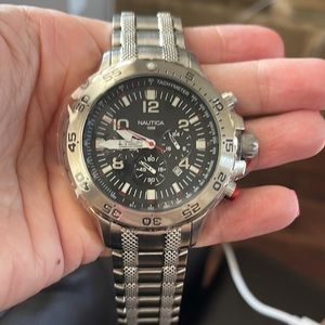 Men’s Nautical Water-Resistant Watch in Stainless Steel